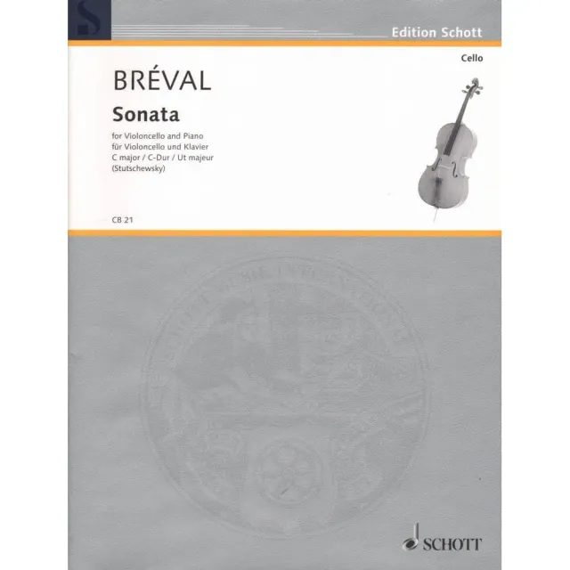 Schott Breval Sonate C-Dur Cello Klavier Noten Stutschewsky