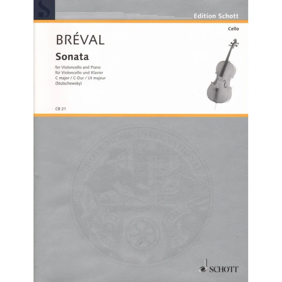Schott Breval Sonate C-Dur Cello Klavier Noten Stutschewsky