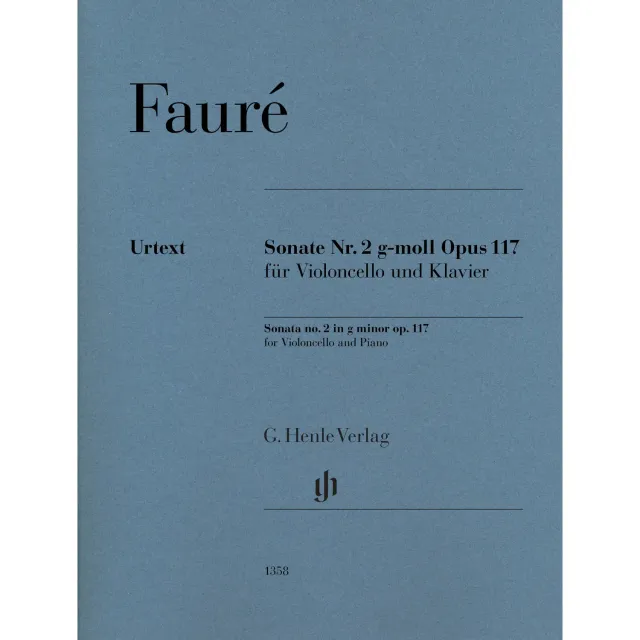 Shar Music Fauré Sonate Nr. 2 g-moll op. 117 Cello Noten Klavier
