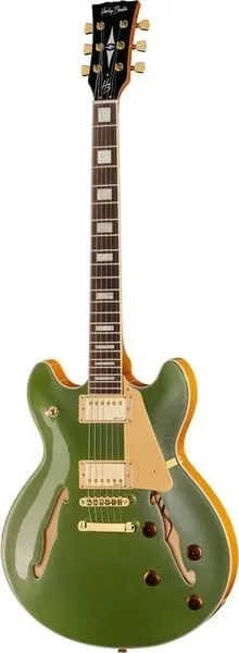 Harley Benton Deluxe HB-35Plus E-Gitarre Metallic Green Semi-Hollow
