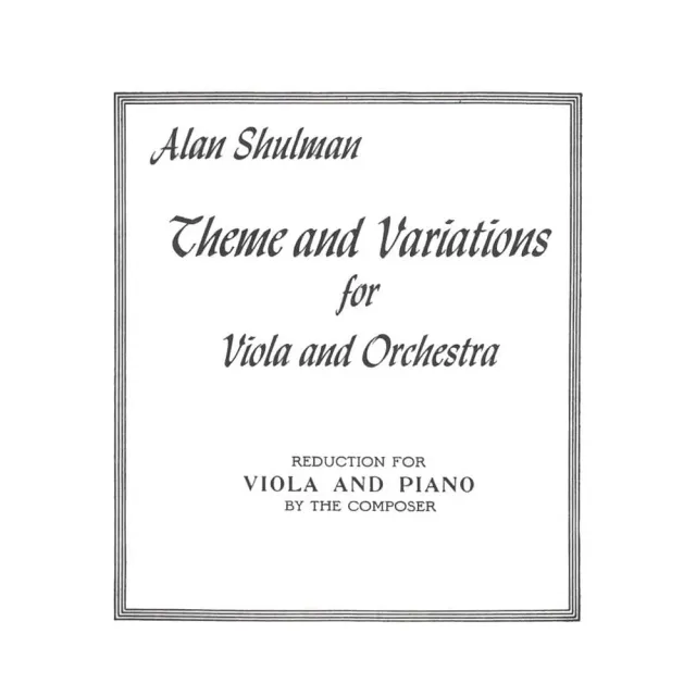 Shulman Theme and Variations Viola Noten Klavier