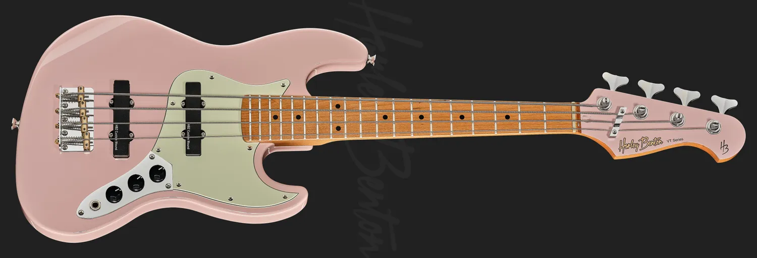 Harley Benton Vintage JB-62CC Mini E-Bass Shell Pink