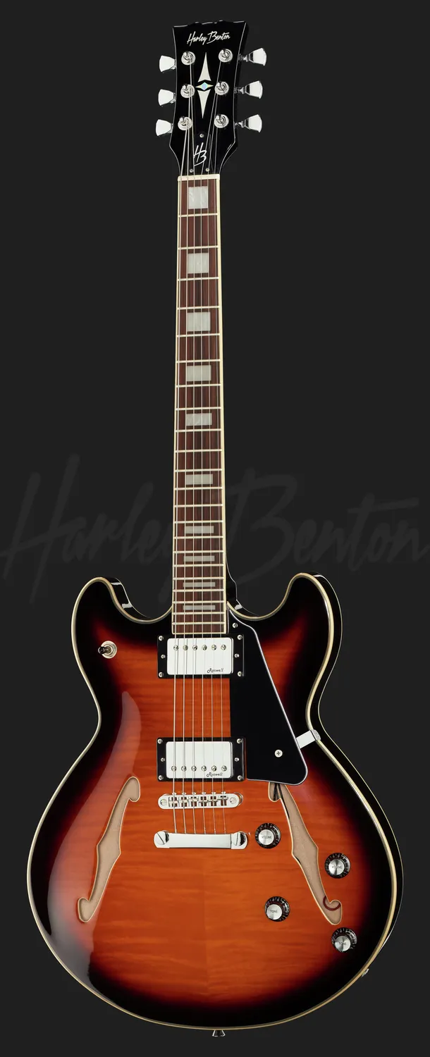 Harley Benton Deluxe HB-35Plus VS Halbakustik Vintage Burst