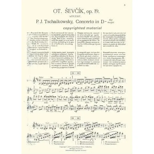 Sevcik Tschaikowsky Konzert D-Dur Noten Violine Klavier