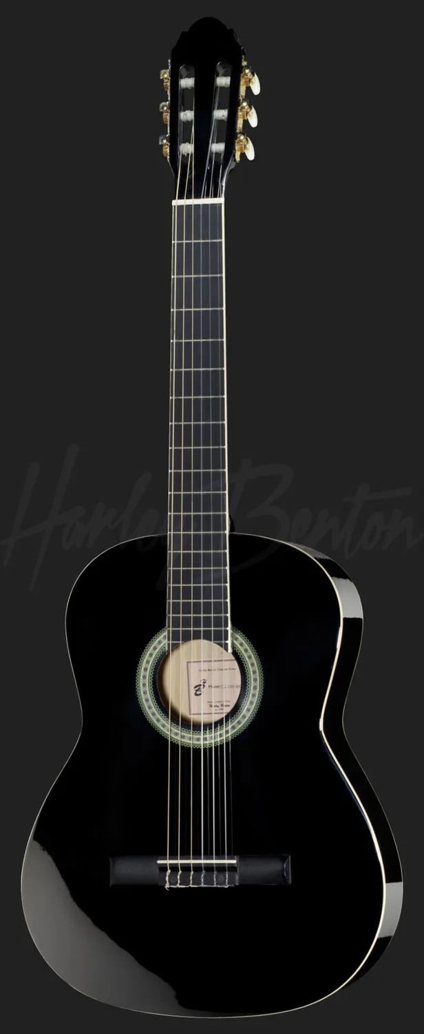 Harley Benton Santos CG200 BK Konzertgitarre Schwarz Nylon