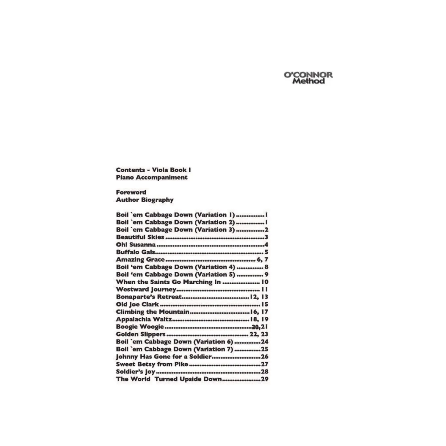 O'Connor Viola Schule Heft I Klavierbegleitung Download