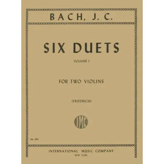 Shar Music Bach Six Duets Vol.1 Noten 2 Violinen