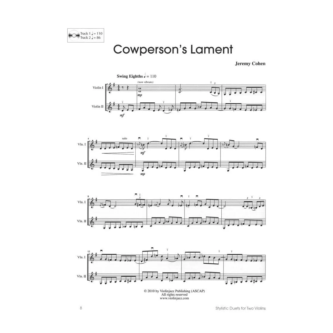 Cohen Stylistic Duets Noten 2 Violinen mit CD
