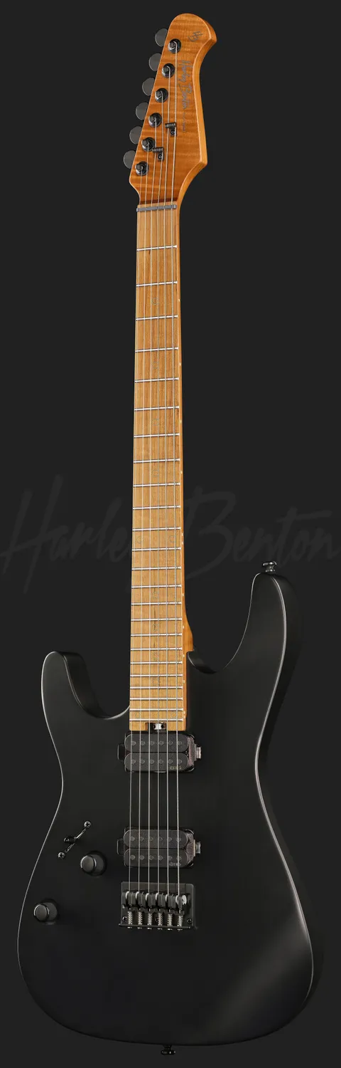 Harley Benton Fusion-IV HH LH E-Gitarre Schwarz Linkshand