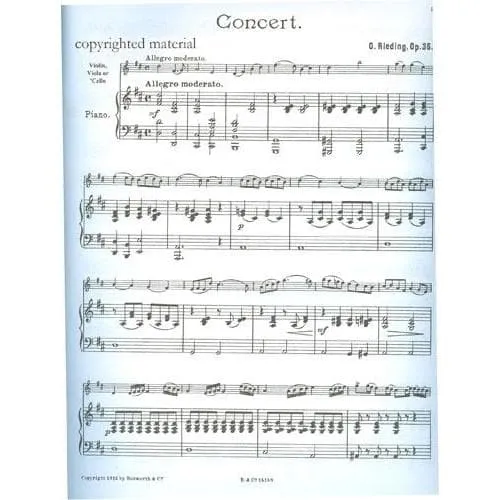 Rieding Konzert D-Dur Op 36 Viola Noten Bosworth