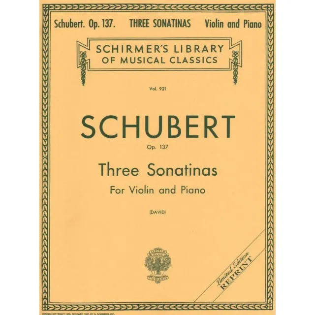 Shar Music Schubert 3 Sonatinen Op.137 Violinennoten Klavier