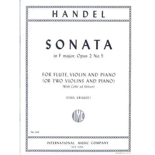 International Händel Sonate F-Dur Op 2 Nr 5 HWV 390 Flötennoten