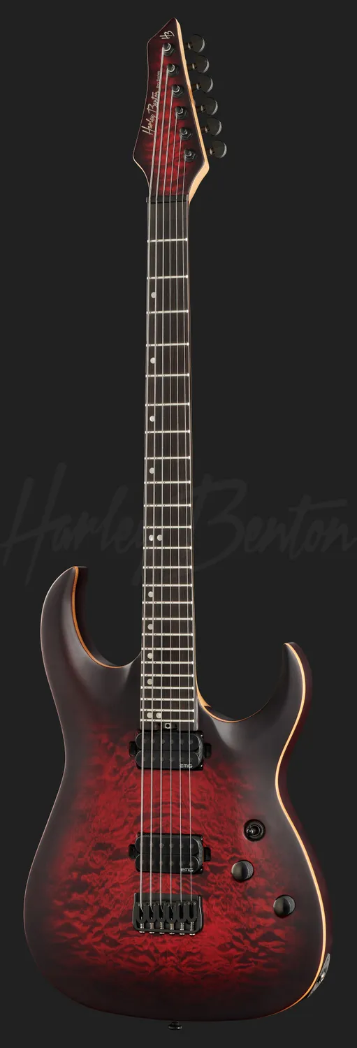 Harley Benton Progressive Amarok-BT Bariton Black Red Burst