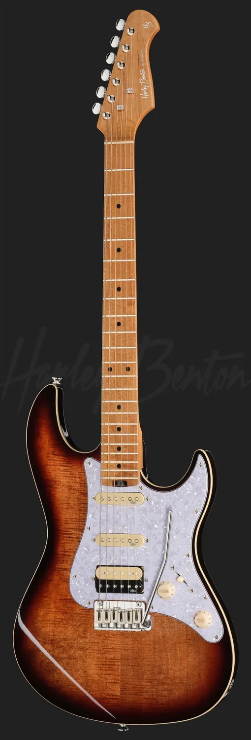 Harley Benton ST-Modern HSS MN E-Gitarre Flame Bengal Burst Split