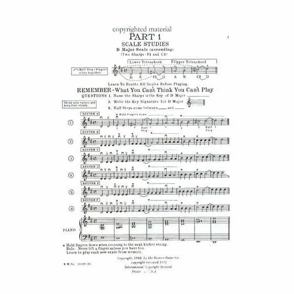 Herfurth A Tune a Day Beginning Scale Book Violinschule Violine