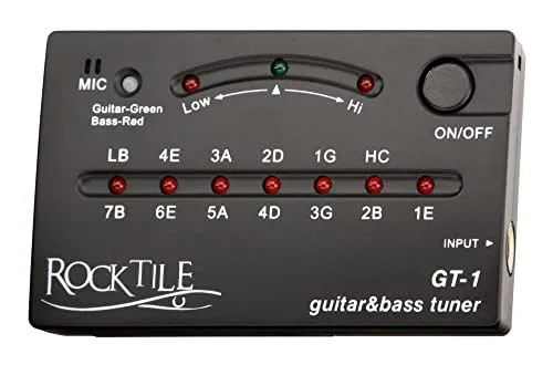 Rocktile GT-1 Stimmgerät Schwarz für 7-Saiter Gitarre