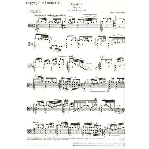 Schott Vieuxtemps Capriccio Bratschennoten Viola solo posthum