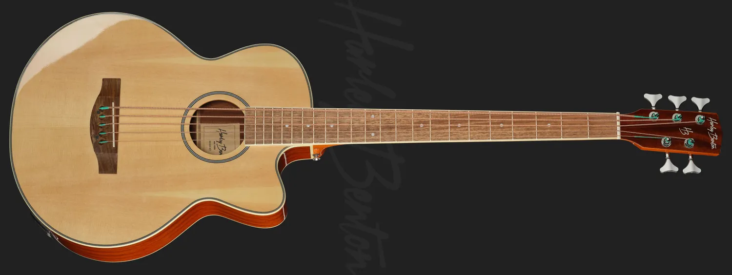 Harley Benton B-35 Akustikbass 5-saitig Natur Mahagoni