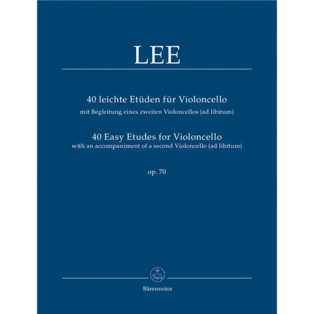 Bärenreiter Lee 40 leichte Etüden Op.70 Noten Cello Urtext