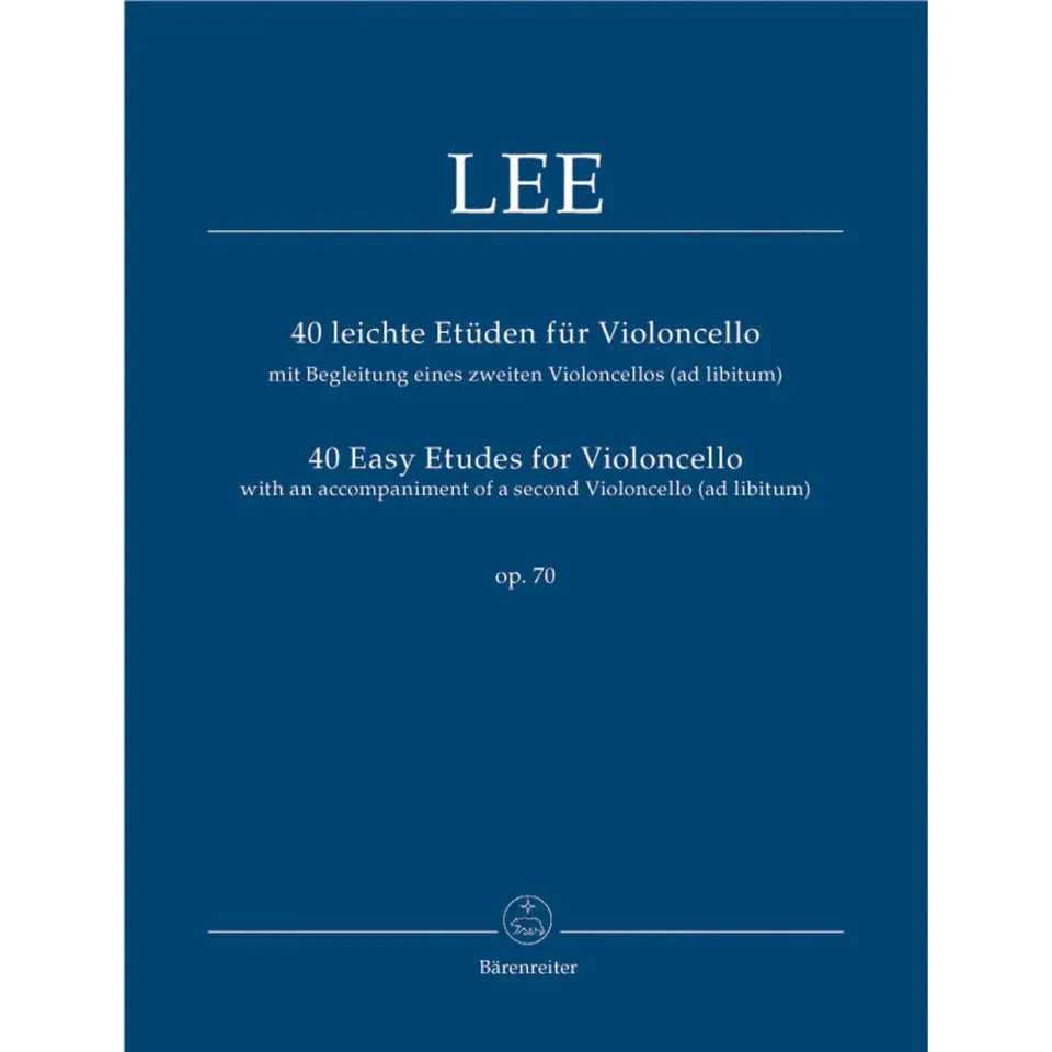 Bärenreiter Lee 40 leichte Etüden Op.70 Noten Cello Urtext
