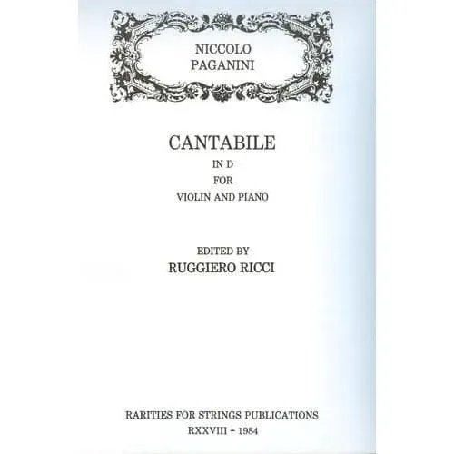 Paganini Cantabile D-Dur Noten Violine Klavier Ricci