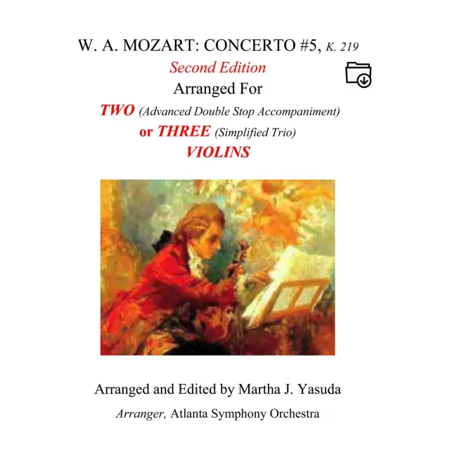 Shar Music Yasuda Mozart Konzert Nr. 5 Noten-Download 2-3 Violinen