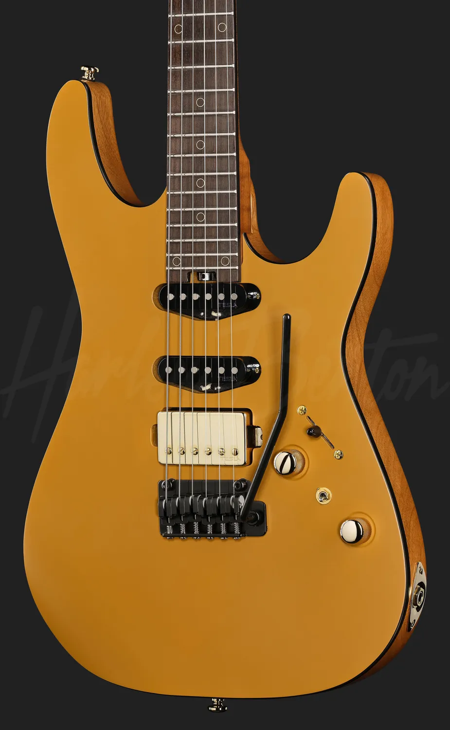 Harley Benton Progressive Fusion-IV HSS RW E-Gitarre Satin Gold