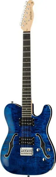 Harley Benton Classic TE-90QM E-Gitarre Trans Blue F-Hole