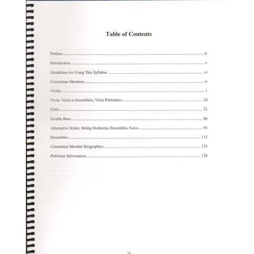 ASTA String Syllabus Vol. 1 Lehrbuch Streichliteratur 2009