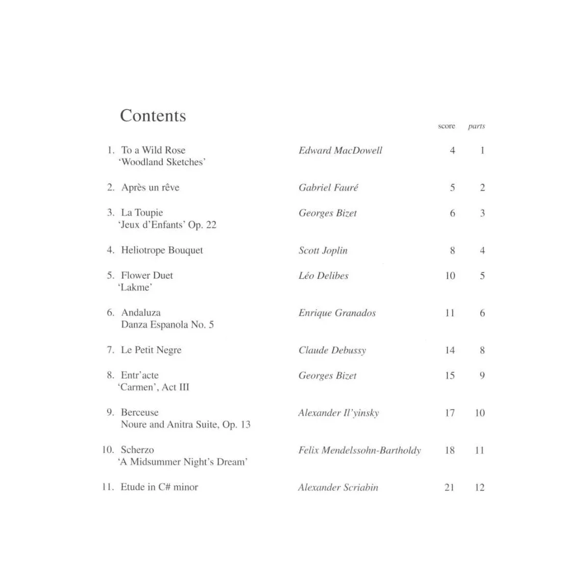 Schott To a Wild Rose Streichquartett Noten Partitur Stimmen