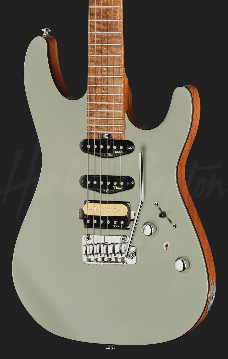 Harley Benton Fusion-IV E-Gitarre HSS Satin Grey Tremolo