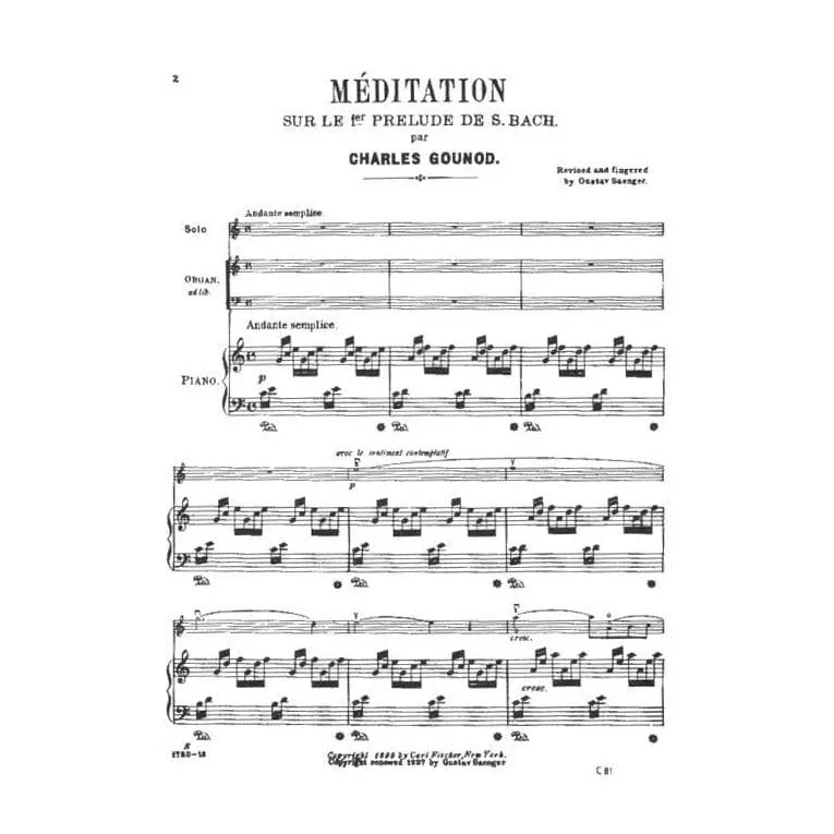 Shar Music Gounod Meditation Ave Maria Noten Violine Klavier