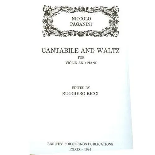 Paganini Cantabile und Walzer Violinnnoten Violine Klavier