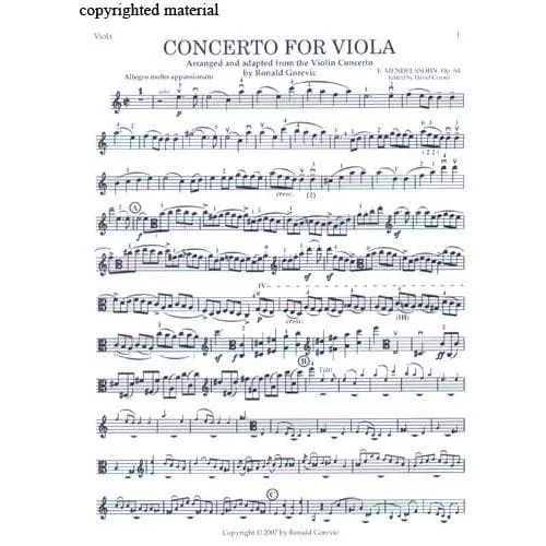 Shar Music Mendelssohn Konzert a-Moll Noten Viola Klavier