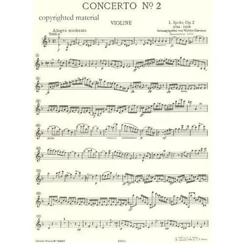 Shar Music Spohr Konzert Nr. 2 d-Moll Op. 2 Noten für Violine und Klavier