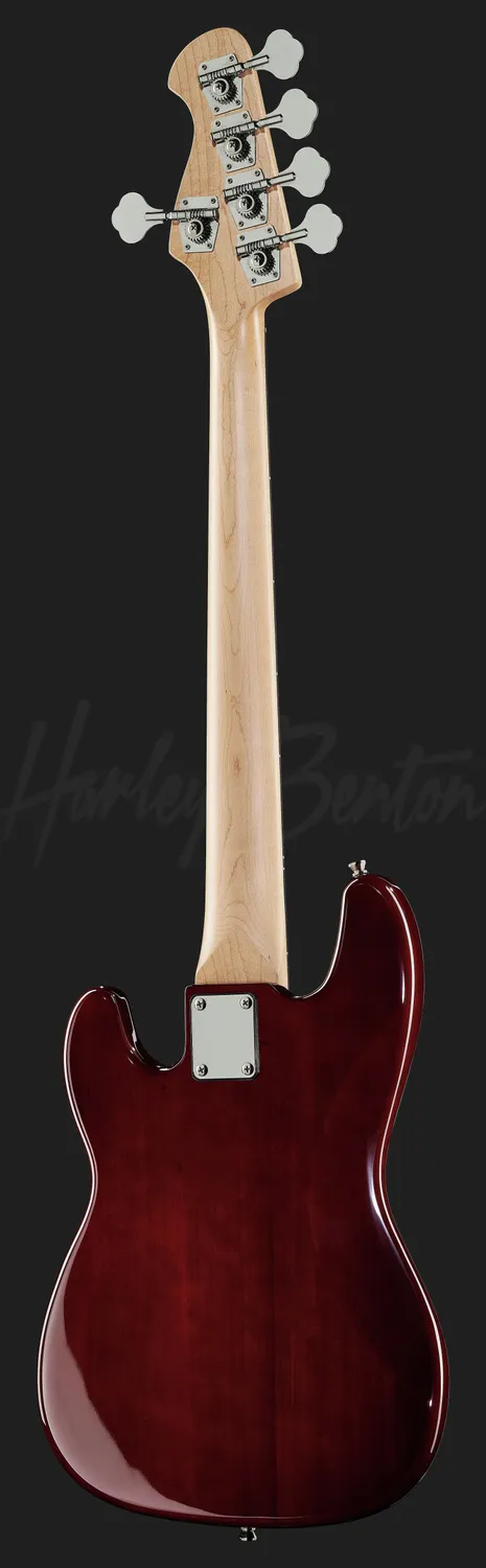 Harley Benton PJ-5 HTR E-Bass Trans Red 5-saitig Split-Coil