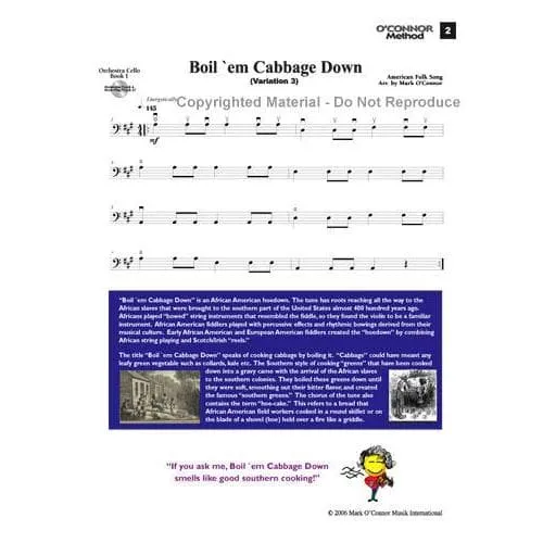 O'Connor Method Orchestra Cello Notenheft Buch 1