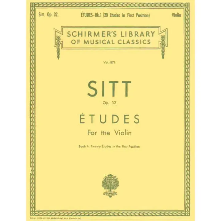 G. Schirmer Sitt 20 Etüden Op. 32 Heft 1 Violinenoten Anfänger