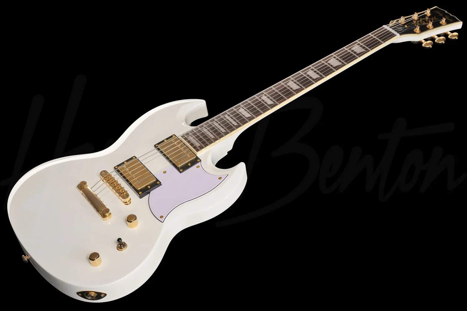 Harley Benton DC-Custom II E-Gitarre White Alnico