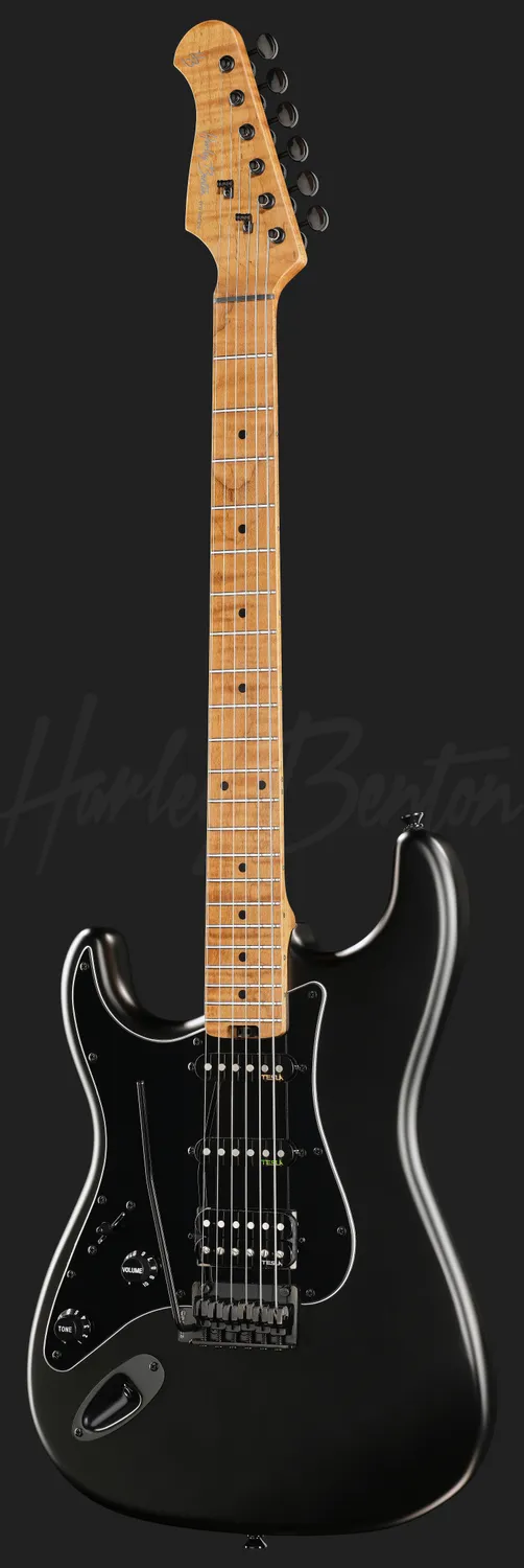 Harley Benton Deluxe ST-Modern Plus MN HSS LH SBK E-Gitarre links schwarz