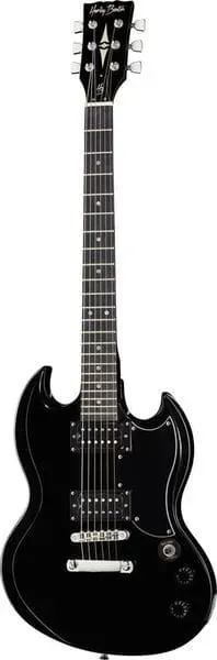 Harley Benton Vintage DC-200 BK E-Gitarre Schwarz Double-Cut