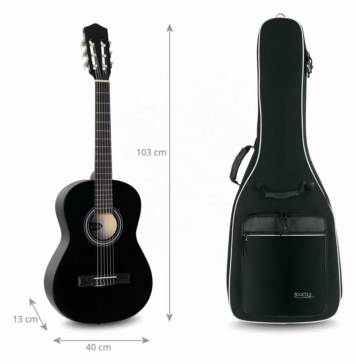 Rocktile Klassik-Gitarrentasche 4/4 Gigbag Schwarz