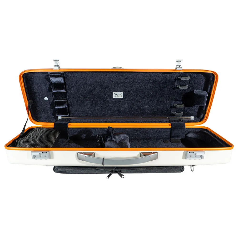 BAM Graffiti Hightech Violinkoffer 4/4 weiß-orange eckig