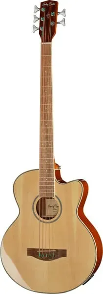 Harley Benton B-35 Akustikbass 5-saitig Natur Mahagoni