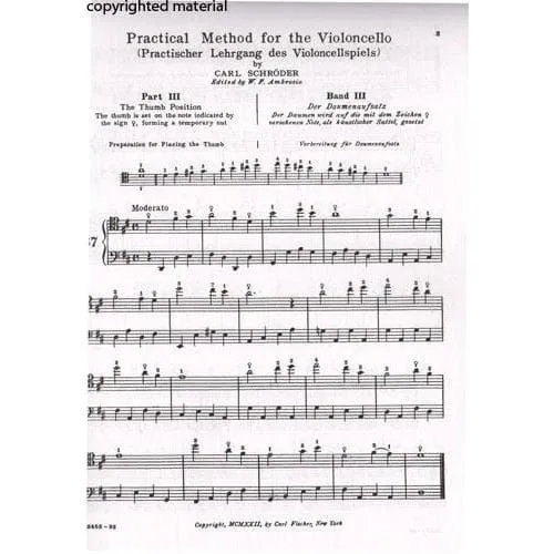 Shar Music Schroeder Violoncello Method Vol. 3 Celloschule