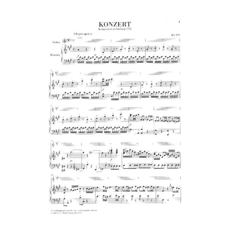 Henle Mozart Violinkonzert Nr 5 A-Dur K 219 Noten