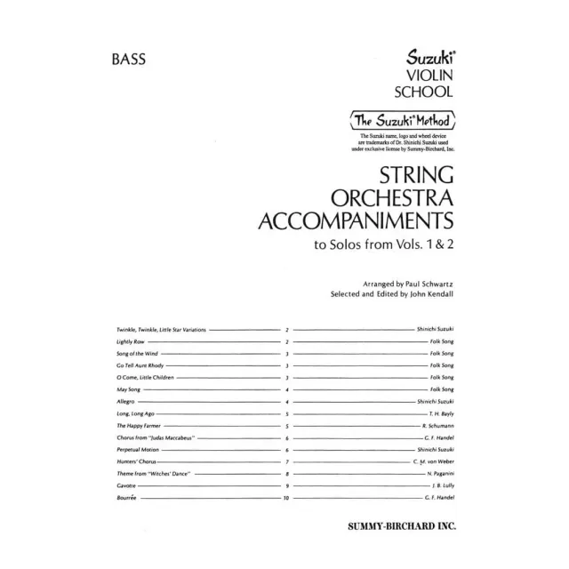 Shar Music Suzuki Violin 1-2 Bassnoten Orchester