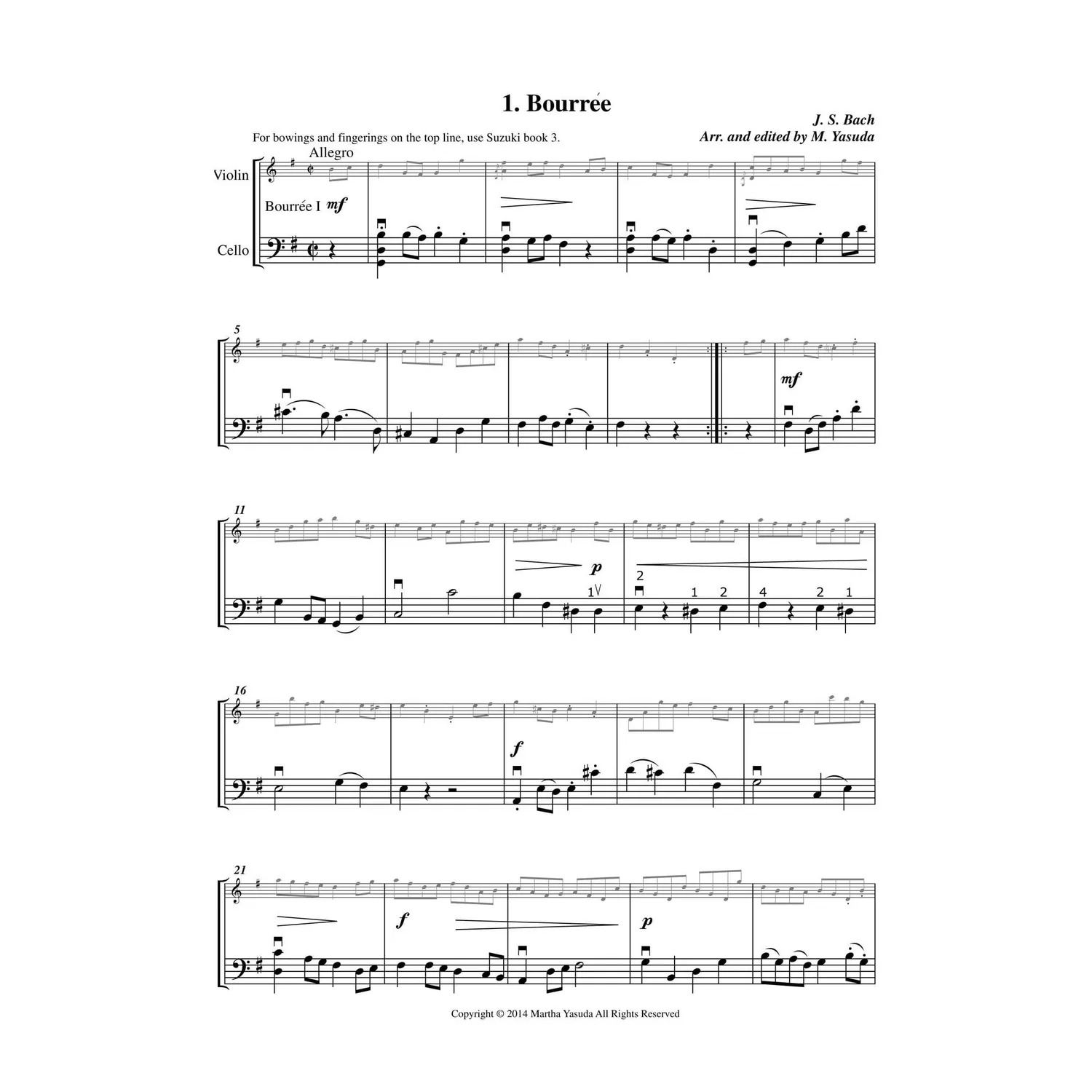 Yasuda Harmonious Melodies 1 Violine Cello Noten Download