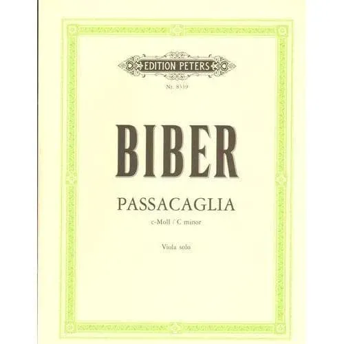 Peters Biber Passacaglia c-moll Bratschennoten