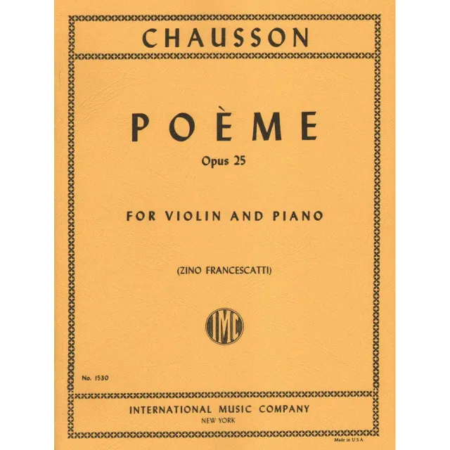 International Chausson Poeme op. 25 Noten Violine Klavier